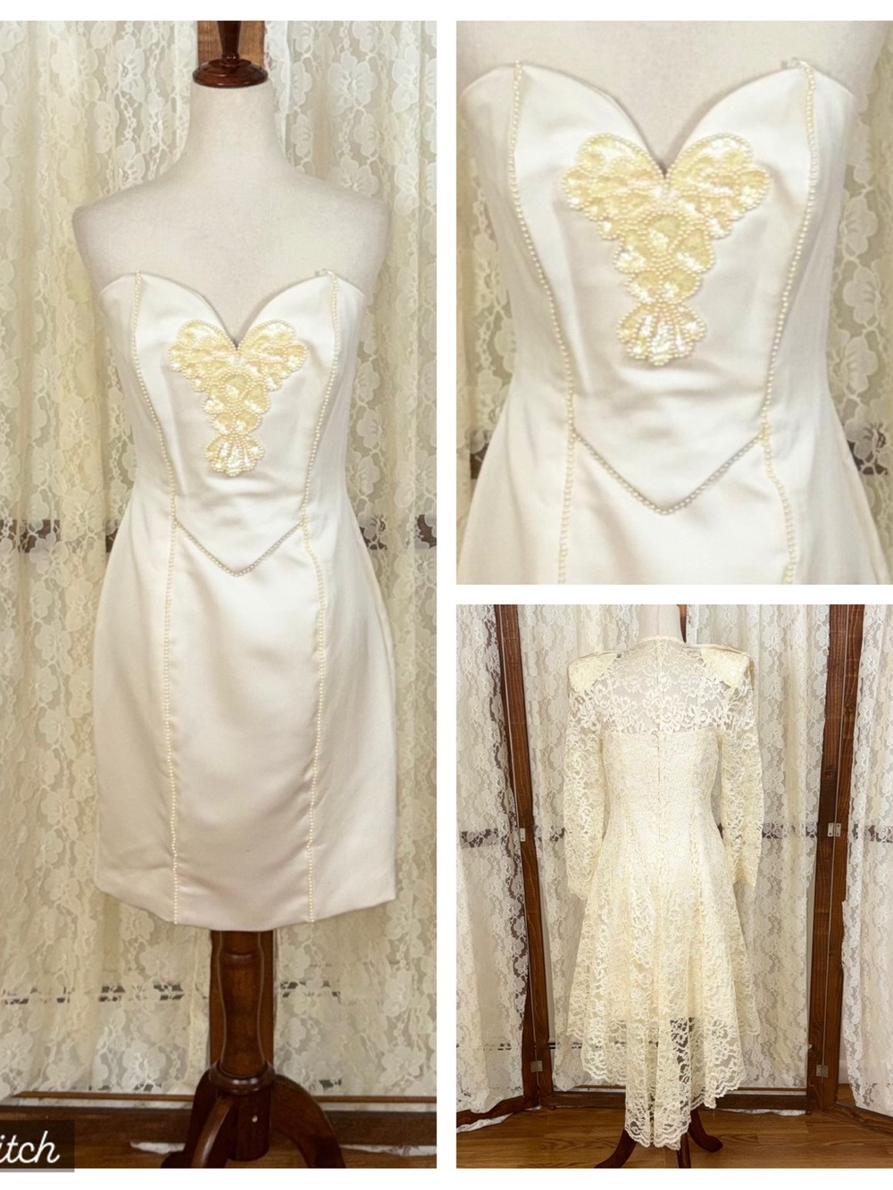 Spectacular Vintage 1980s Karen Okada 2 Piece Wedding Outfit